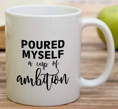 Miniatura 3 de Retreez Taza divertida – Taza de café de cerámica de 11 onzas con texto en inglés «Poured Myself a Cup of Ambition Entrepreneur», regalos