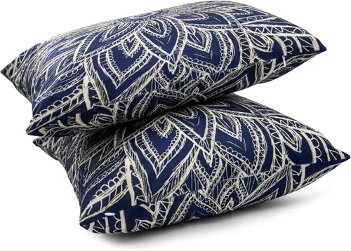 Miniatura 6 de Juego de 2 fundas de almohada decorativas de felpa cuadrada moderna azul marino abstracto con cremallera oculta para sofá del hogar, funda de cojín
