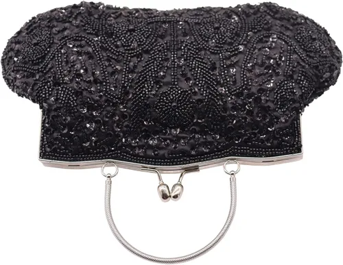 Miniatura 4 de Bolso de noche de lentejuelas vintage de los años 20 para mujer, bolso de noche formal cruzado de noche, baile de graduación, cóctel, fiesta, bolsos