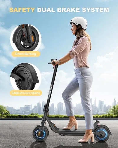 Miniatura 5 de Patinete eléctrico para adultos, motor de 300W hasta 15.5 MPH, neumáticos sólidos de 8.5", pantalla LED y control por APP, patinete eléctrico