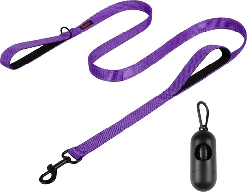 Miniatura 15 de Correa resistente para perros con 2 asas - Correa reflectante anti-tracción de 6 pies para perros grandes, asa acolchada de tráfico para control