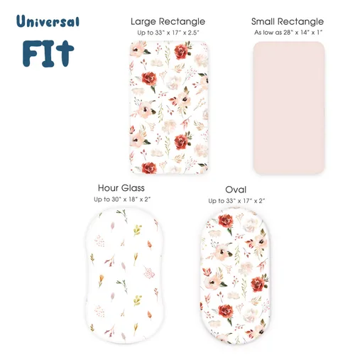 Miniatura 5 de GRSSDER - Juego de 3 sábanas elásticas ultrasuaves para moisés, ajuste universal para colchón rectangular u ovalado de cuna o moisés, bonita naranja