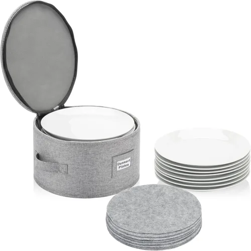 Miniatura 13 de Contenedor de almacenamiento de porcelana para platos de cena - Se adapta a platos de hasta 11.5 pulgadas de ancho - Incluye 12 separadores