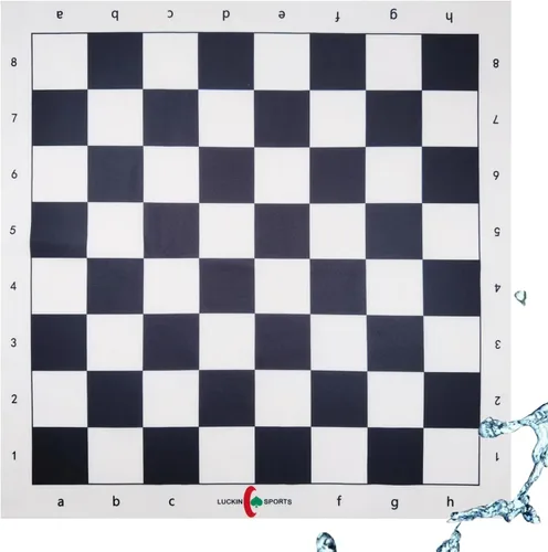 Miniatura 8 de Tablero de ajedrez profesional estándar, 20 x 20 pulgadas de tamaño con cuadrados de 2.25 pulgadas. Tela de fieltro 100% duradera. Impermeable y Azul