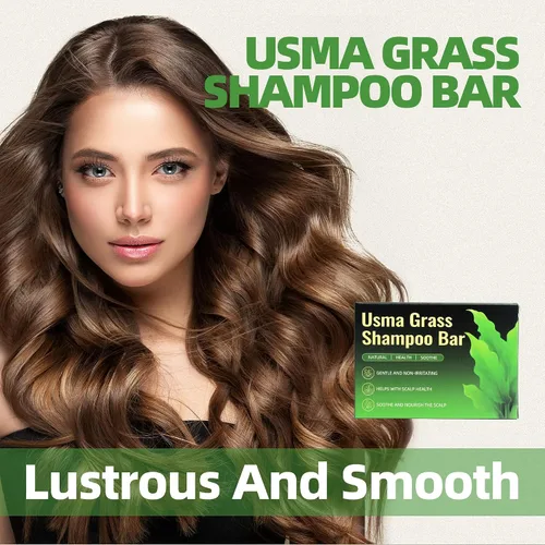 Miniatura 8 de Usma Grass - Barra de champú sólido para adelgazar el cabello, barras de rutina de jugo Usman para engrosar y oscurecer, pérdida de cabello