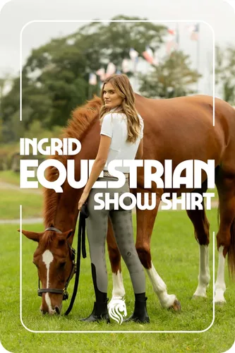 Miniatura 8 de Equinavia Ingrid Equestrian Show - Camisa de manga corta con paneles de malla refrescante para mujer