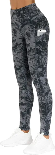 Miniatura 2 de THE GYM PEOPLE - Pantalones deportivos gruesos de tiro alto, con bolsillos y control de abdomen, leggings para entrenar, correr, hacer yoga