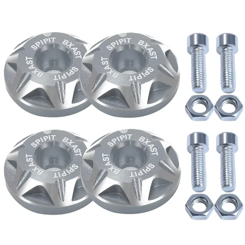 Miniatura 10 de Tornillos para placa de matrícula: kit de tornillos de pernos M6 para placa de matrícula entallados CNC en aleación de aluminio para automóviles