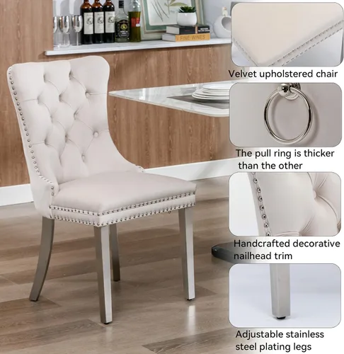 Miniatura 7 de Juego de mesa de comedor de mármol sintético blanco para 6 personas, juego de mesa de comedor extensible de 7 piezas de 63 a 78.74 pulgadas con 6