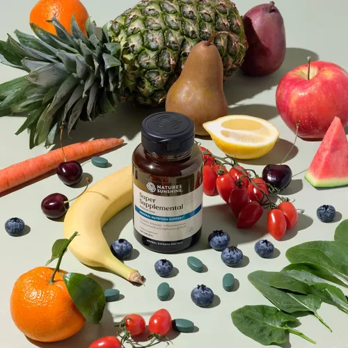 Miniatura 6 de Nature's Sunshine Súper suplementario sin hierro, 120 tabletas Multivitamínico para hombres y mujeres proporciona vitaminas, minerales