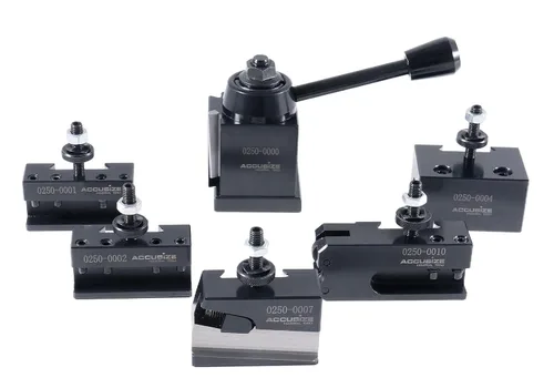 Accusize Industrial Tools - Set de herramientas de cambio rápido tipo cuña OXA para mini torno, columpio de 6-9 pulgadas, 6 piezas, construcción de