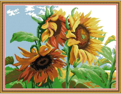 Miniatura 7 de ITSTITCH Kits de punto de cruz estampados DIY 11CT patrones de bordado para adultos, kits de punto de cruz para decoración del hogar, flores