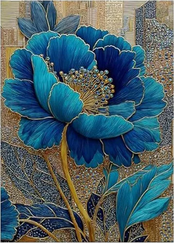 Aestalrcus Kits de arte de diamantes de flores para adultos, kits de pintura de diamantes de flores para adultos, pinturas de diamantes redondos de