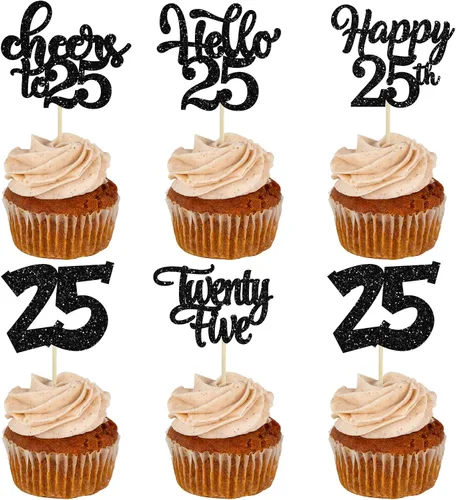 Miniatura 83 de 30 piezas Adornos para pastel de cumpleaños de 6 años, seis brillos, hola 6, púas para cupcakes, felicitaciones a los 6 años, decoraciones
