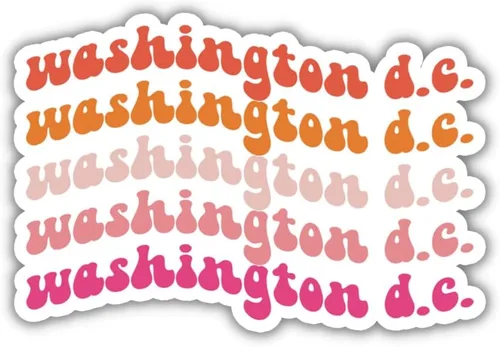 Miniatura 10 de Washington D.C. Retro Travel Sticker, Multiple Colors, Vinyl Laptop, Water Bottle, Planner Journal Sticker, Places I've Been, Luggage Decal (Amalfi)