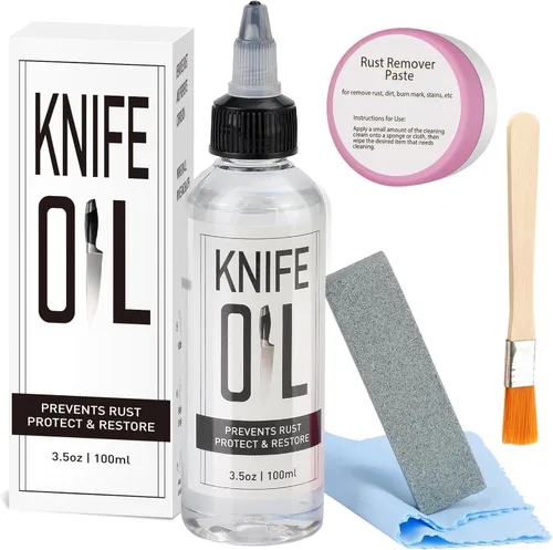 Aceite de hoja de cuchillo y aceite de afilado – Aceite de mantenimiento de cuchillos evita el óxido – Cuchillos eliminadores de óxido que protege