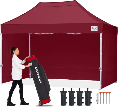 Miniatura 49 de Abccanopy - Toldo de 10 x 10 pies, con paredes laterales, sombra instantánea, con bolsa con ruedas para guardarlo. Incluye 4 bolsas de lastre, Azul