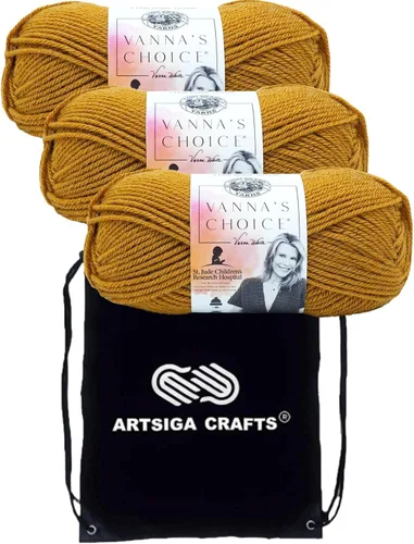 Miniatura 26 de Lion Brand Vanna's Choice Pink 860-101 (3 madejas - mismo lote de tinte) Estambre acrílico mediano Worsted #4 para ganchillo y tejer con bolsa