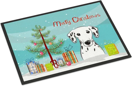 Miniatura 77 de Caroline's Treasures BB1616MAT - Tapete para puerta delantera de árbol de Navidad y sabueso afgano de 18 x 27 pulgadas, para interiores