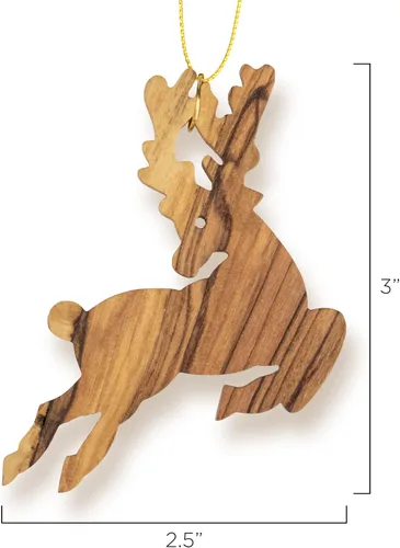 Miniatura 3 de Adorno de Navidad de ángel con trompeta (horizontal), madera de olivo, decoraciones de temporada para árbol de Navidad, pequeños adornos navideños