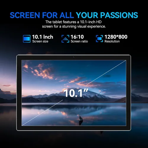 Miniatura 5 de Tableta Android de 10.1 pulgadas, procesador Octa-Core 2026 con almacenamiento de 64 GB, tableta WiFi 6, cámara dual de 13 MP+5MP, tableta 2 en 1