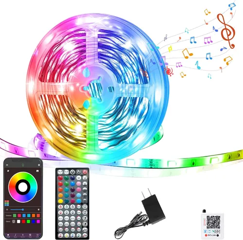 GANZQH - Luces LED para habitación de 50 pies, tira de luces LED RGB que cambian de color para interiores, tira de luces LED con sincronización de