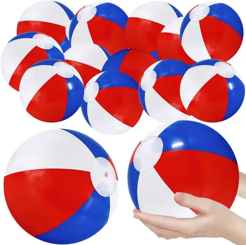Miniatura 4 de The Dreidel Company Pelotas de playa patrióticas inflables con diseño de bandera de Estados Unidos para fiesta de piscina, cumpleaños, juguete