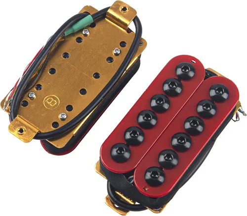 Miniatura 4 de Juego de pastillas de puente para guitarra eléctrica, imán de alto rendimiento, compatible con pastilla de guitarra eléctrica N/B, 1 par (rojo)