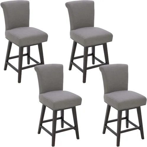 Miniatura 27 de CHITA Taburete giratorio de 26 pulgadas con altura de mostrador, taburete de bar tapizado moderno con respaldo certificado FSC de cuero sintético