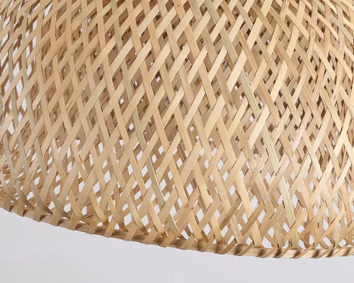 Miniatura 6 de Lámpara Colgante Grande de Bambú de 17.8 Pulgadas de Una Luz Ajustable, Cesta Rústica Hecha a Mano Tejida, Iluminación Colgante para Isla de Cocina