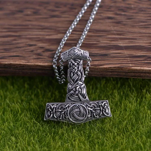 Miniatura 3 de LANGHONG Collar vikingo nórdico para hombre, brújula vegvisir, collar original de talismán, 1 ud