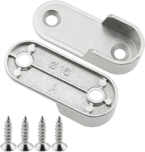 Miniatura 4 de Heyous 12PCS Oval Armario Rod End Soporta Bridas Socket con Tornillos de Montaje, Plata