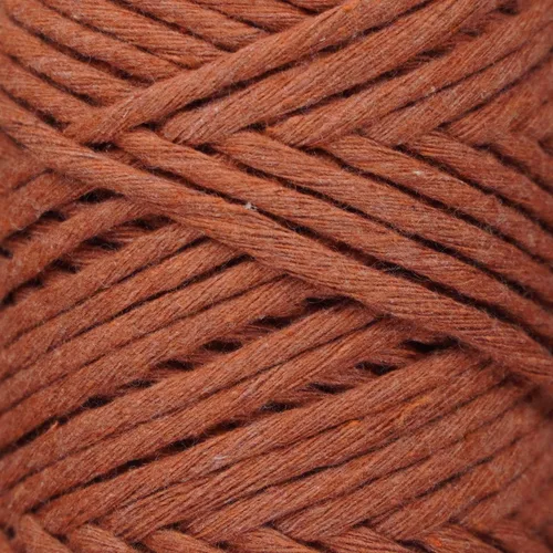 Miniatura 4 de Makromecity, Cordón de macramé de un solo hilo de 1/8 pulgada x 100 yardas (300 pies) 3mm de un solo hilo torcido de algodón ladrillo para arte