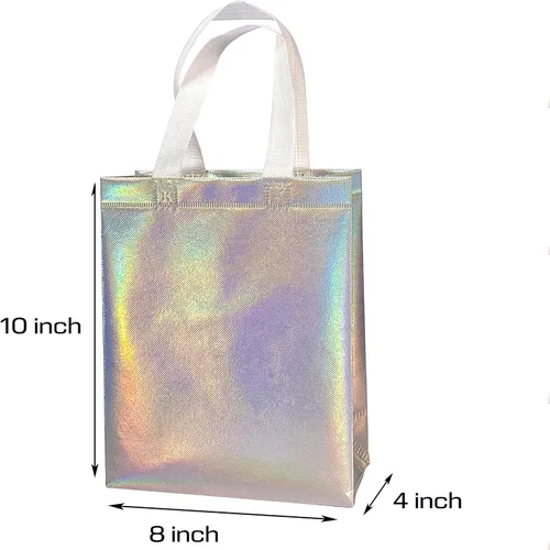 Miniatura 3 de 12 bolsas de regalo reutilizables no tejidas con asas para recuerdo de fiesta 8 pulgadas de ancho x 4 pulgadas de largo x 10 pulgadas de alto