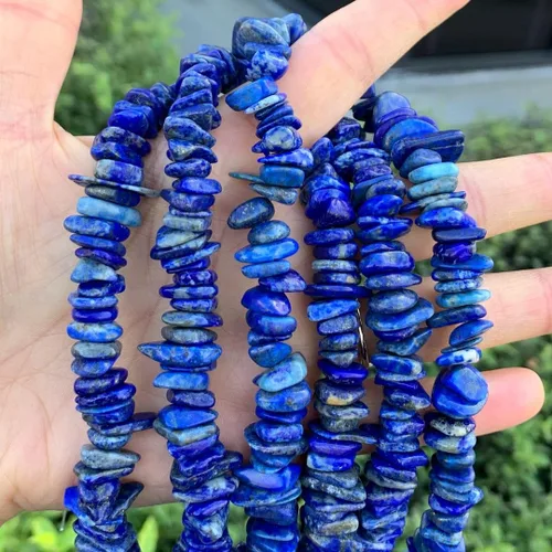 Adabele GZ7-8 - Cuentas planas de chip de moneda plana de lapislázuli azul natural de 45 pulgadas, espaciador de piedra gema irregular para