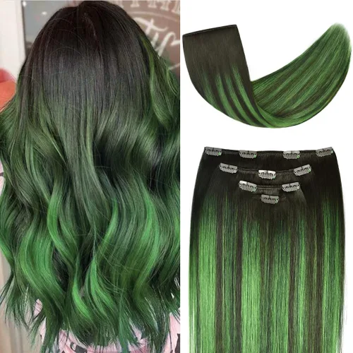 Miniatura 16 de Extensiones de cabello humano Remy de 12 pulgadas con clip para mujer, extensiones de cabello humano sedoso y liso, 1.76 onzas, 4 piezas