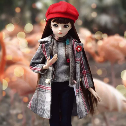 Miniatura 12 de UCanaan BJD Muñeca, Muñecas SD 1/3 de 24 pulgadas, 18 muñecas articuladas con bolas, juguetes para armar con atuendo, zapatos, peluca, cabello