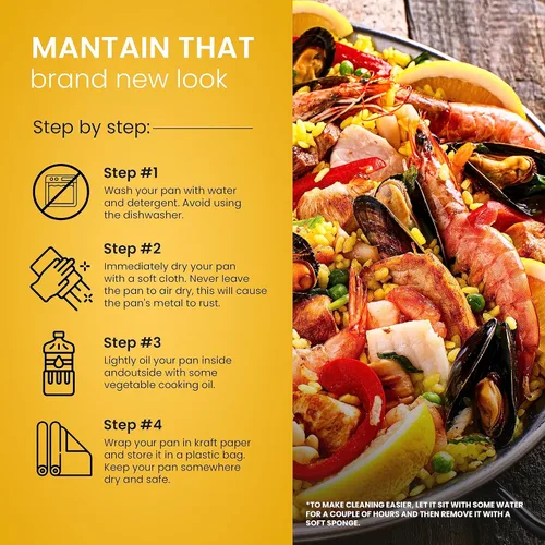 Miniatura 5 de Machika Sartén profesional de acero al carbono Sartén de acero al carbono para cocinar comida mediterránea Sartén premium para uso profesional