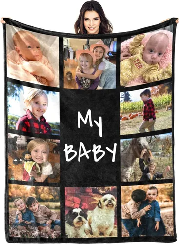 Miniatura 21 de Manta personalizada con foto de regalo para papá y abuelo, mejor regalo del día del padre, Halloween, Navidad, Año Nuevo de parte de hija, hijo