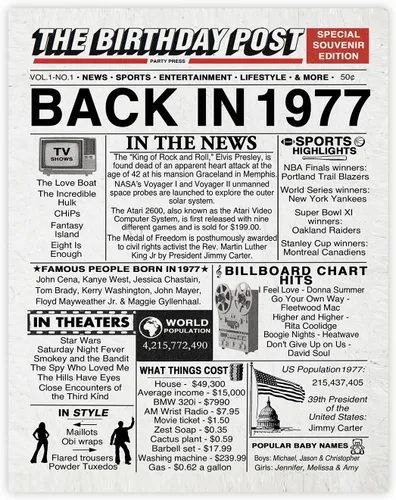 Miniatura 18 de Póster de cumpleaños 96 sin marco, periódico Back In 1930, regalos de feliz cumpleaños 96 para hombres y mujeres, vintage, retro, nacido en 1930