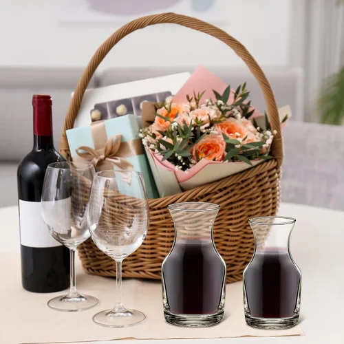 Miniatura 5 de Irenare Paquete de 6 mini jarras de vino de una sola porción de vidrio para vino, jarra pequeña individual para jugo, agua, cenas, fiestas