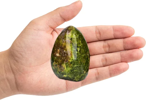 Miniatura 2 de AMOYSTONE Piedra de preocupación pulida de ópalo verde natural para aliviar la ansiedad, piedra preciosa de reiki de cristal curativo de mano