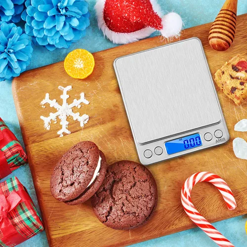 Miniatura 7 de (Actualizada) AMIR Báscula Digital de Cocina, 500g Báscula Mini de Bolsillo para Joyería, Báscula de Alimentos, Báscula de Café, Pantalla LCD
