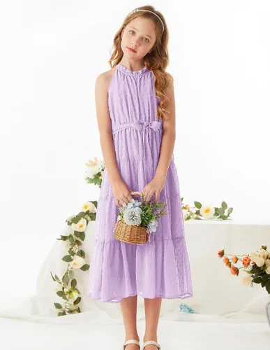Miniatura 4 de GRACE KARIN Vestido largo de verano sin mangas para niñas de 5 a 14 años