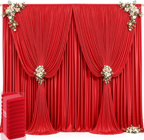 Miniatura 24 de 20 pies x 12 pies Cortinas de Telón de Fondo Azul Bebé Sin Arrugas para Bodas y Fiestas, Telón de Fondo de Tela Azul, Cortinas para Bodas