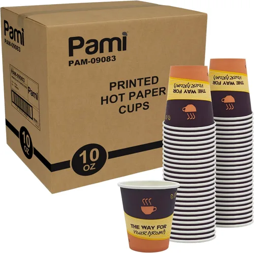 Miniatura 8 de PAMI Vasos de papel para café caliente de 8 onzas, [Paquete de 50], desechables, para llevar para bebidas calientes, vasos de papel de un solo uso