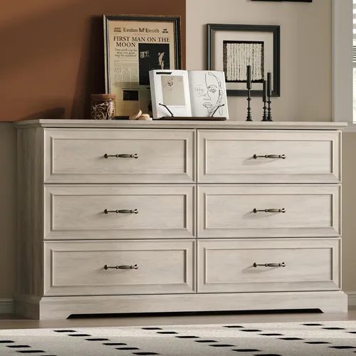 Miniatura 27 de Cómoda rústica de 3 cajones para dormitorio, cómoda moderna de 24 pulgadas de ancho con cajones profundos y asas de barra, mesita de noche de madera