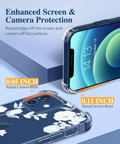 Miniatura 5 de GVIEWIN - Funda para iPhone 12 y iPhone 12 Pro con protector de pantalla + protector de lente de cámara, funda transparente suave y flexible