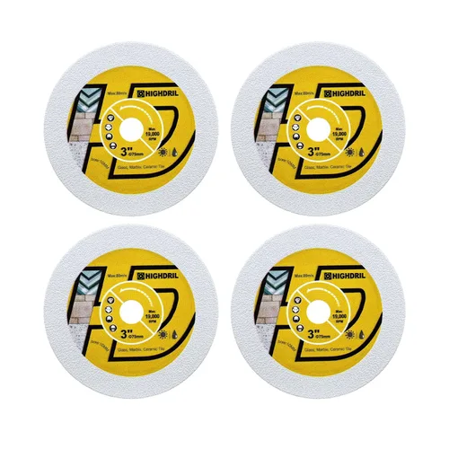Miniatura 18 de HIGHDRIL Juego de hojas de sierra circular de 3" 75mm, 4 piezas - Disco de corte de diamante/HSS/TCT para amoladora angular para cortar metal