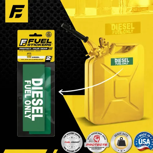 Miniatura 2 de Adhesivo diésel solo – Etiqueta diésel para contenedor de almacenamiento de combustible, camión, tractor y equipo pesado – a prueba de clima, barra